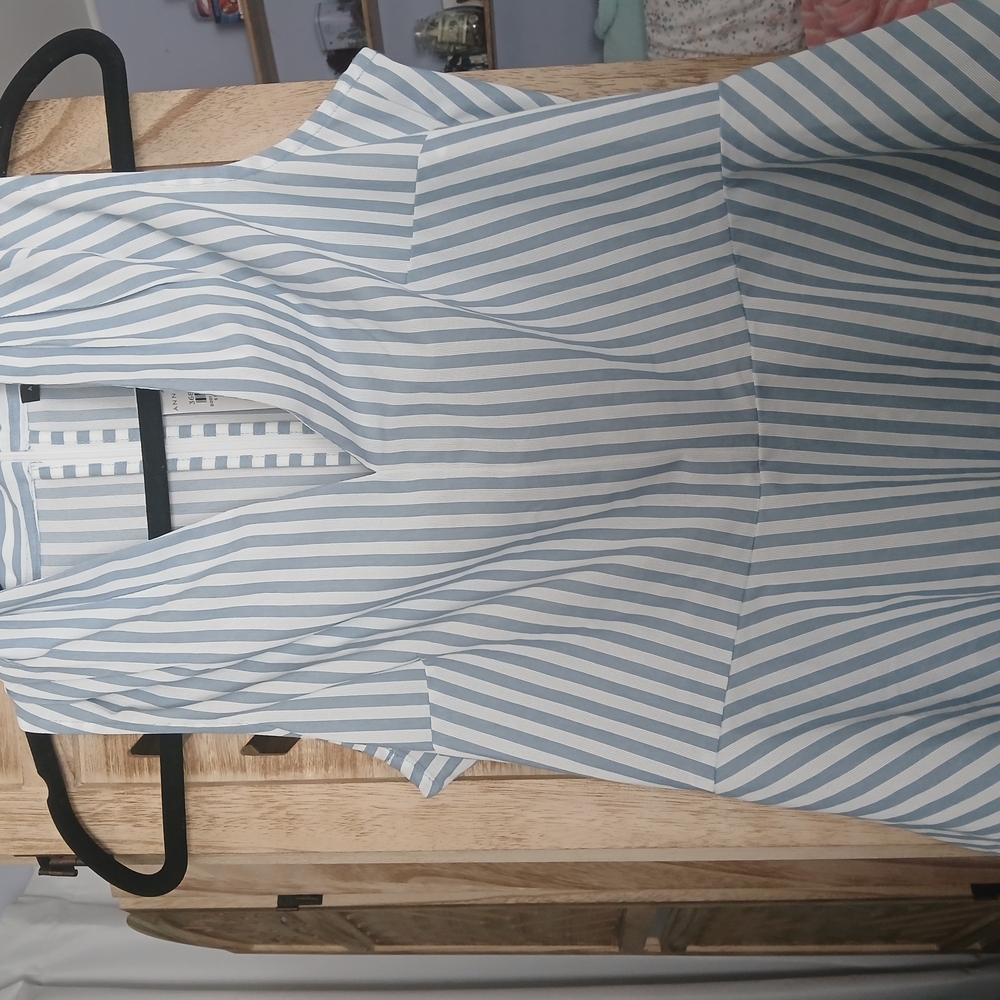 Blue and White Striped Dress